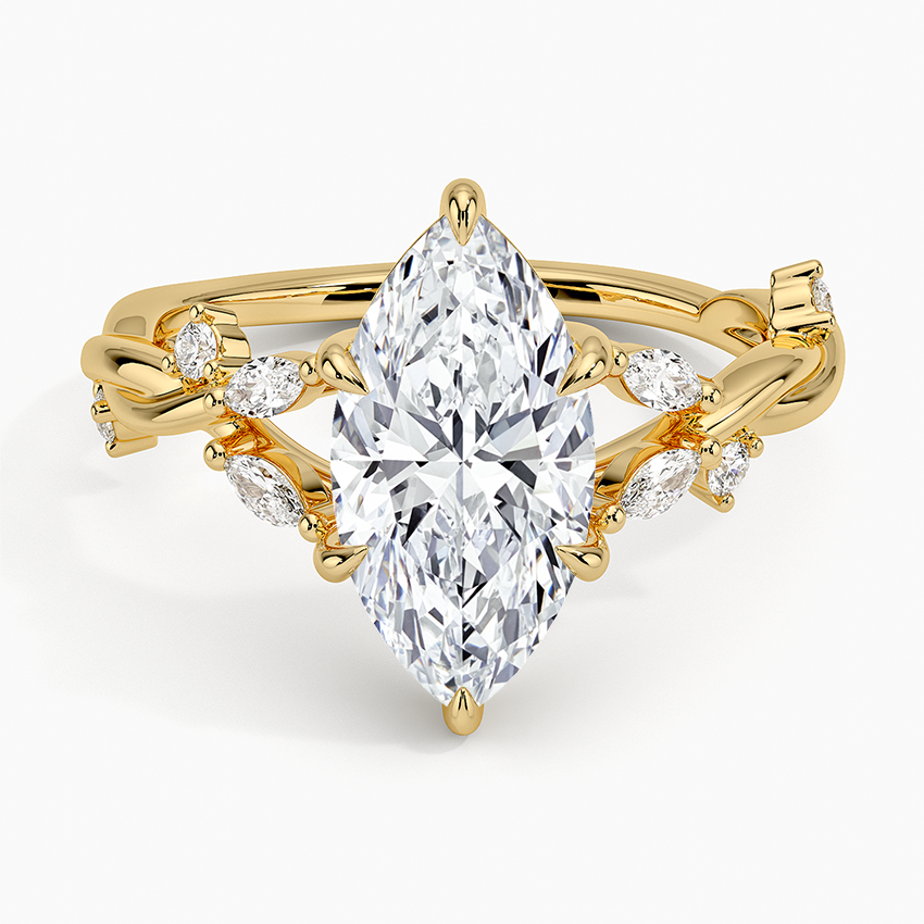 Azalea Twist Diamond Ring - Marquise Center Stone