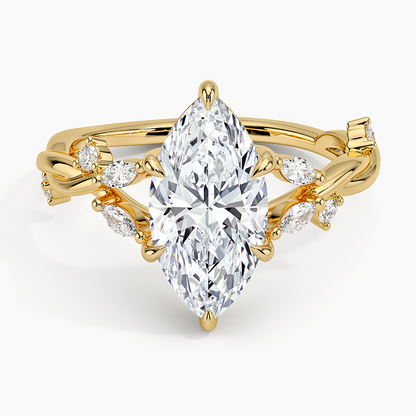 Azalea Twist Diamond Ring - Marquise Center Stone