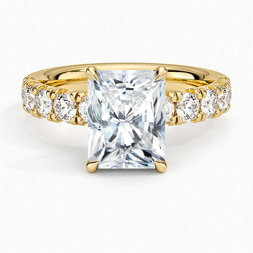 Ellora Half Coverage Diamond Ring - Radiant Cut Center Stone