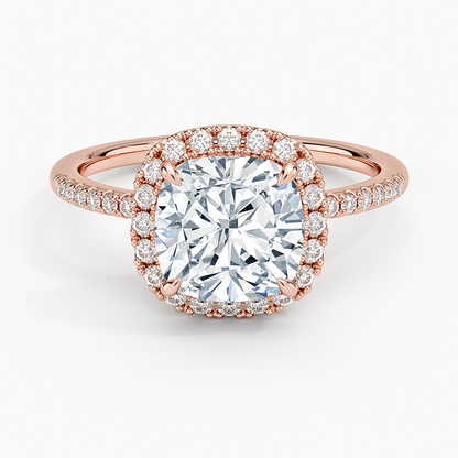 Cambria Halo Diamond Ring - Cushion Cut Center Stone