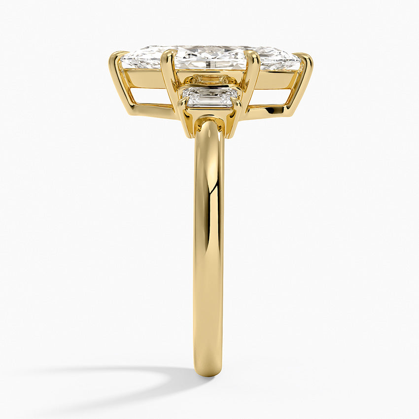 Petite Rhiannon Three Stone Diamond Ring (1/4 ct. tw.) - Marquise Cut Center Stone