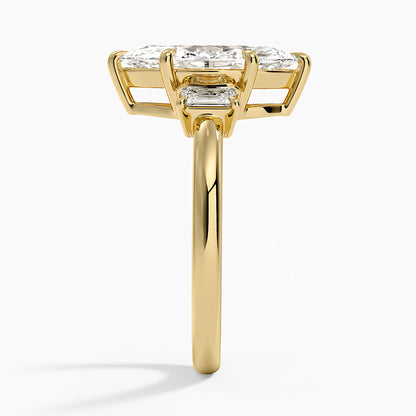 Petite Rhiannon Three Stone Diamond Ring (1/4 ct. tw.) - Marquise Cut Center Stone