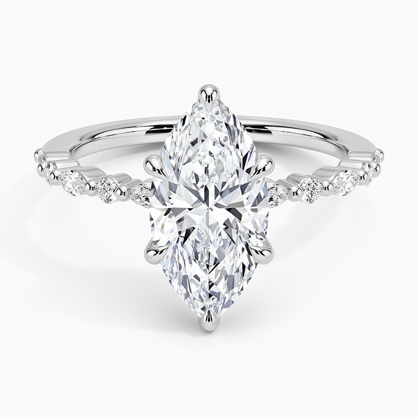 Delicate Versailles Diamond Ring - Marquise Center Stone