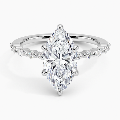 Delicate Versailles Diamond Ring - Marquise Center Stone