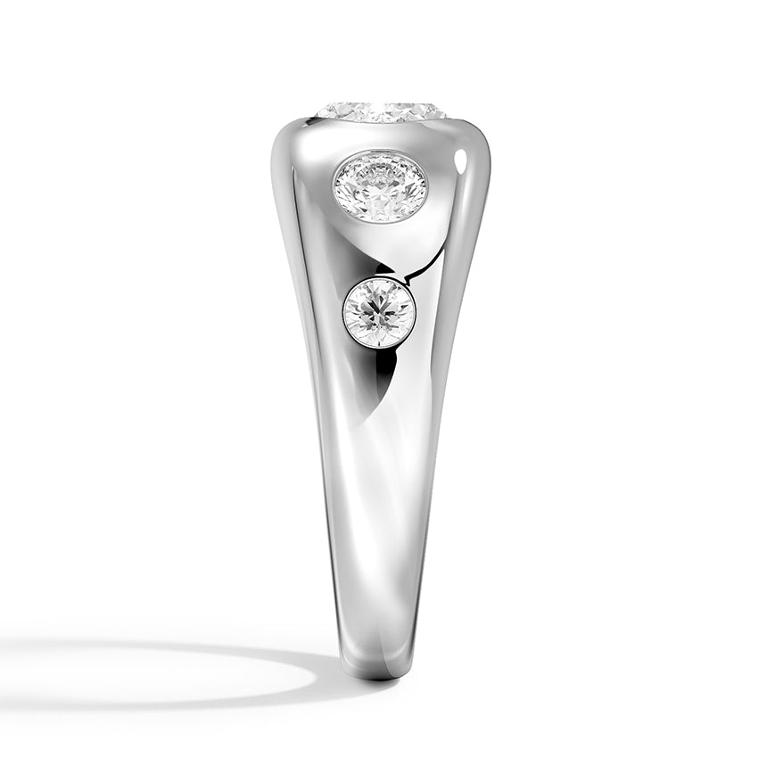 Sloane Flush Set Five Stone Diamond Dome Ring