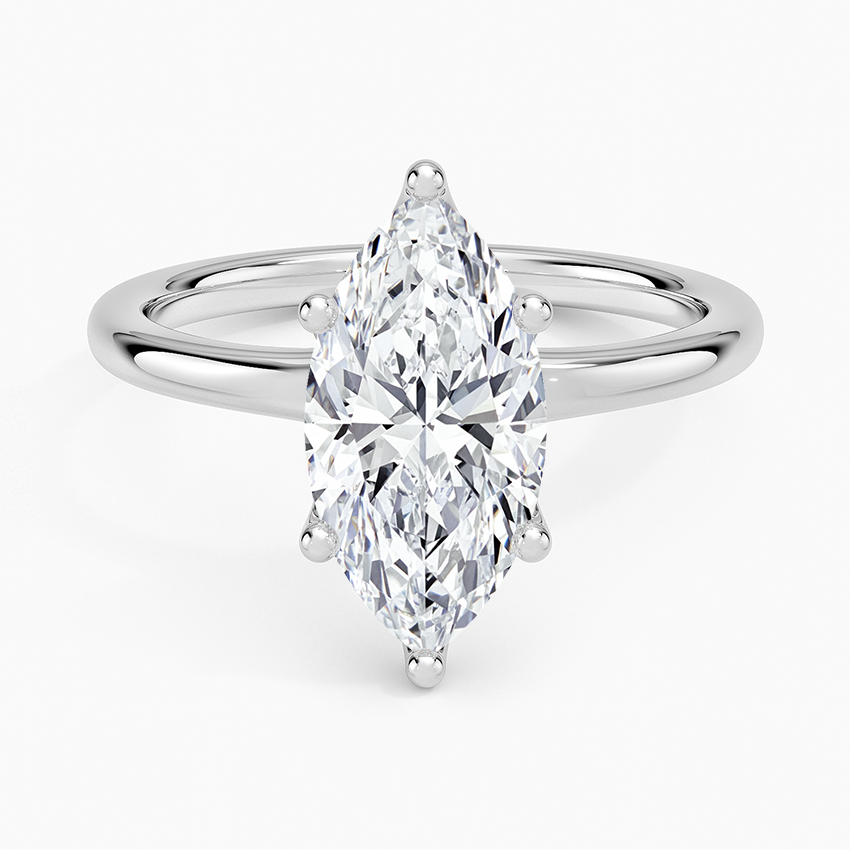Fleur Solitaire Ring - Marquise Center Stone