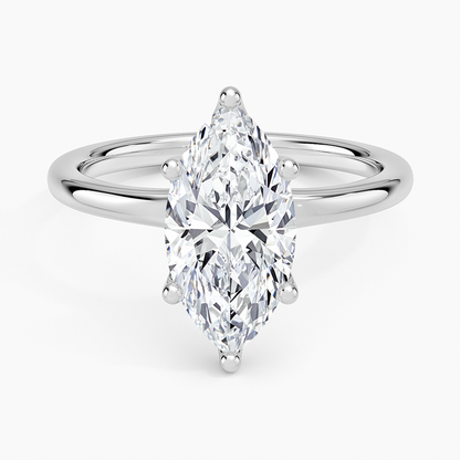 Fleur Solitaire Ring - Marquise Center Stone