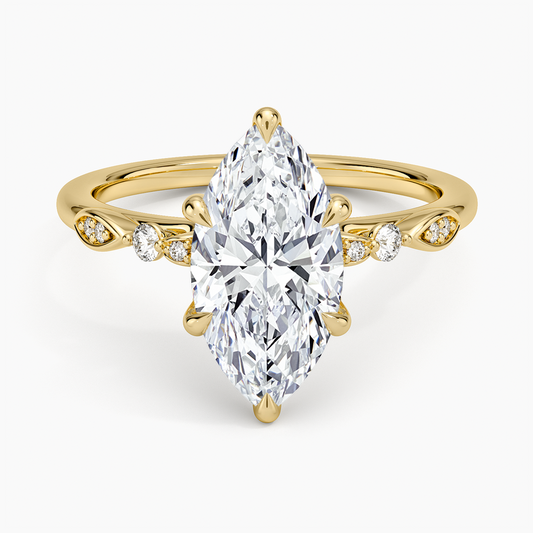 Rochelle Diamond Ring - Marquise Center Stone