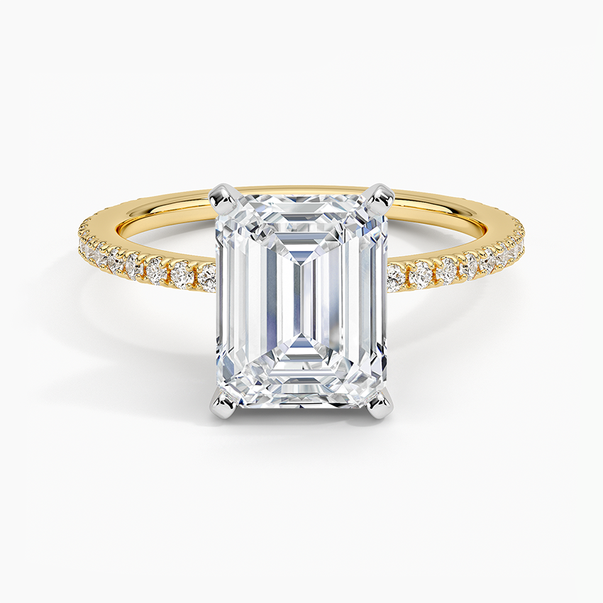 Ballad Three-Quarter Coverage Diamond Ring (1/4 ct. tw.) - Emerald Cut Center Stone