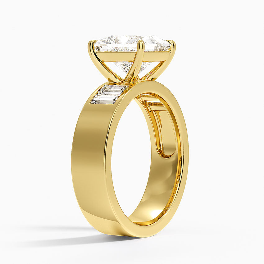 Peyton 5mm Channel-Set Diamond Ring - Princess Cut Center Stone