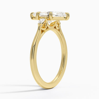 Aria Perfect Fit Three Stone Diamond Ring - Marquise Center Stone