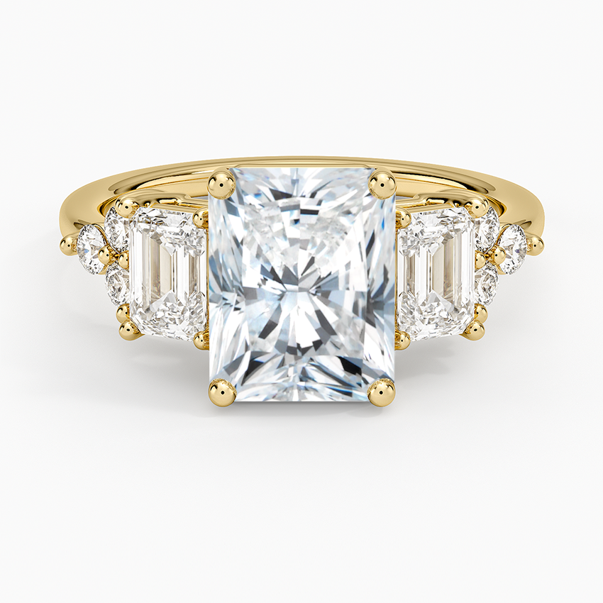 Sabine Cluster Diamond Ring (1 ct. tw.) - Radiant Cut Center Stone