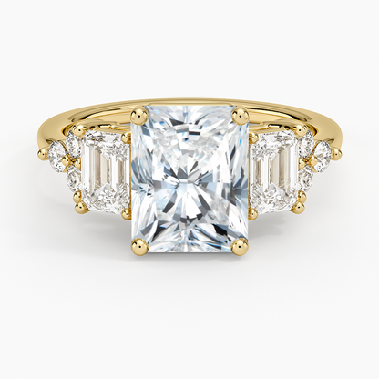 Sabine Cluster Diamond Ring (1 ct. tw.) - Radiant Cut Center Stone