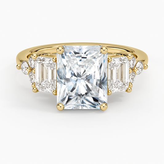 Sabine Cluster Diamond Ring (1 ct. tw.) - Radiant Cut Center Stone