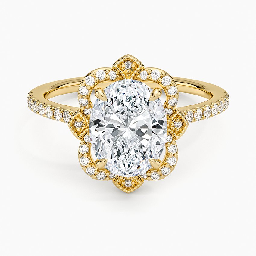 Reina Halo Diamond Ring - Oval Center Stone