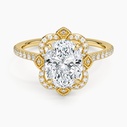 Reina Halo Diamond Ring - Oval Center Stone