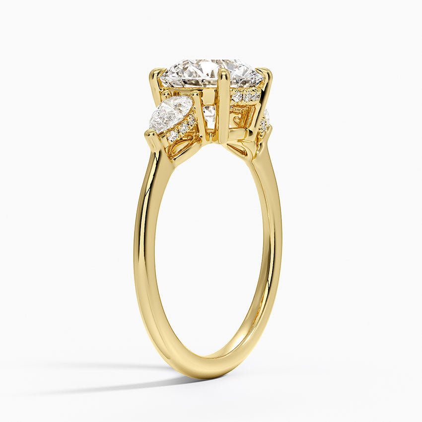 Adorned Opera Three Stone Diamond Ring (1/2 ct. tw.) - Round Cut Center Stone