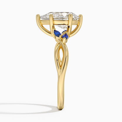Willow Ring With Sapphire Accents - Pear Cut Center Stone