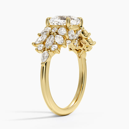Grand Nadia Diamond Ring - Cushion Cut Center Stone