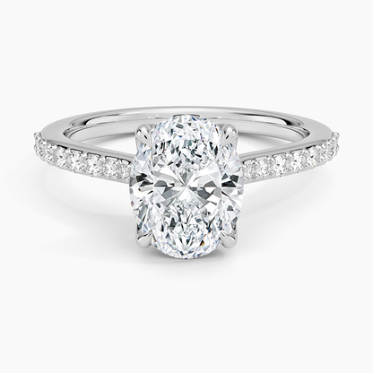 Elodie Cathedral Diamond Ring - Oval Center Stone