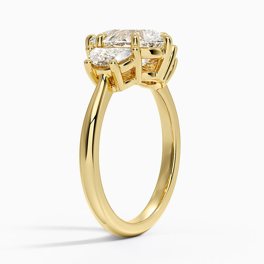 Half Moon Three Stone Diamond Ring (1/2 ct. tw.) - Pear Center Stone