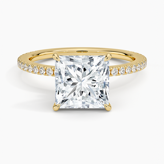 Demi Three-Quarter Coverage Diamond Ring (1/3 ct. tw.) - Princess Cut Center Stone