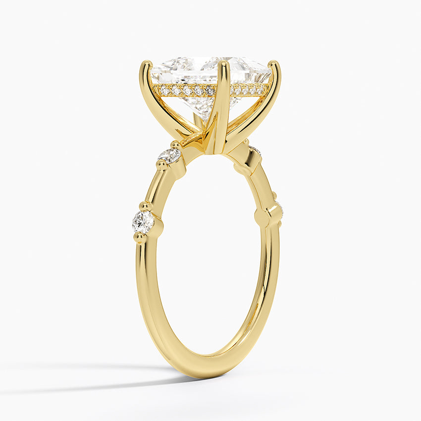Aimee Hidden Halo Diamond Ring - Princess Cut Center Stone
