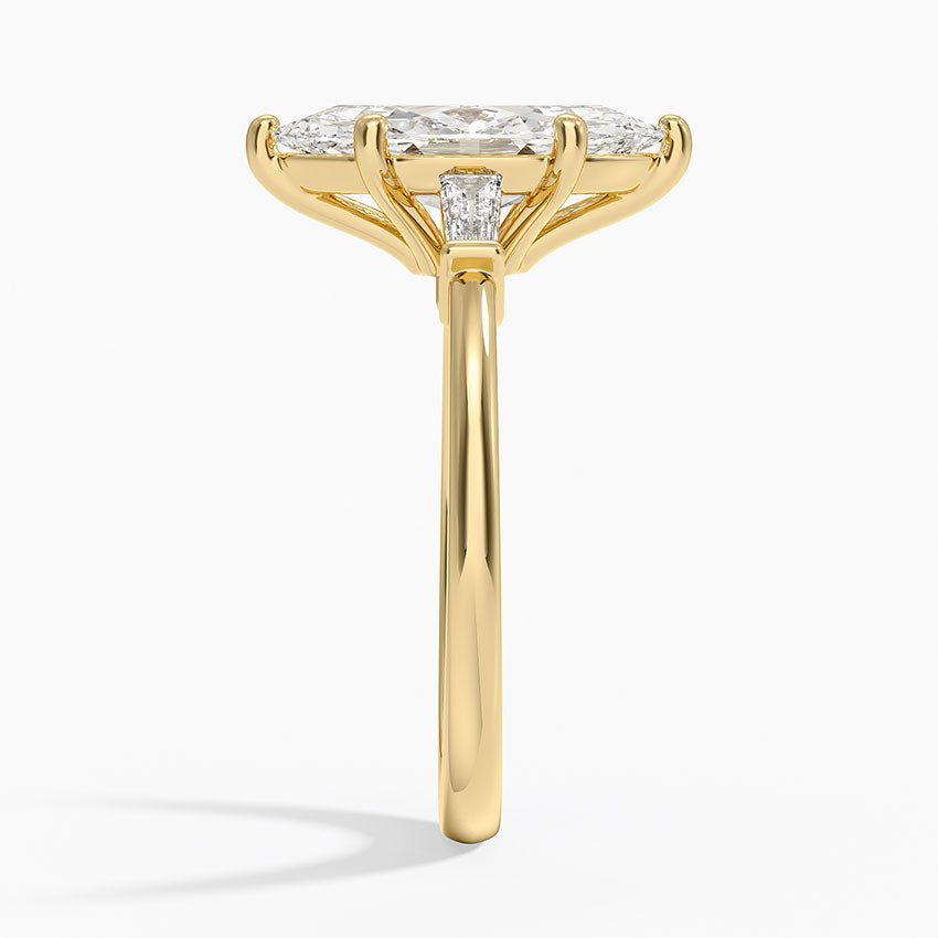 Symphony Tapered Baguette Three Stone Diamond Ring (1/5 ct. tw.) - Marquise Cut Center Stone