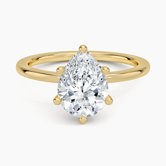 Sydney Perfect Fit Hidden Halo Diamond Ring - Pear Cut Center Stone