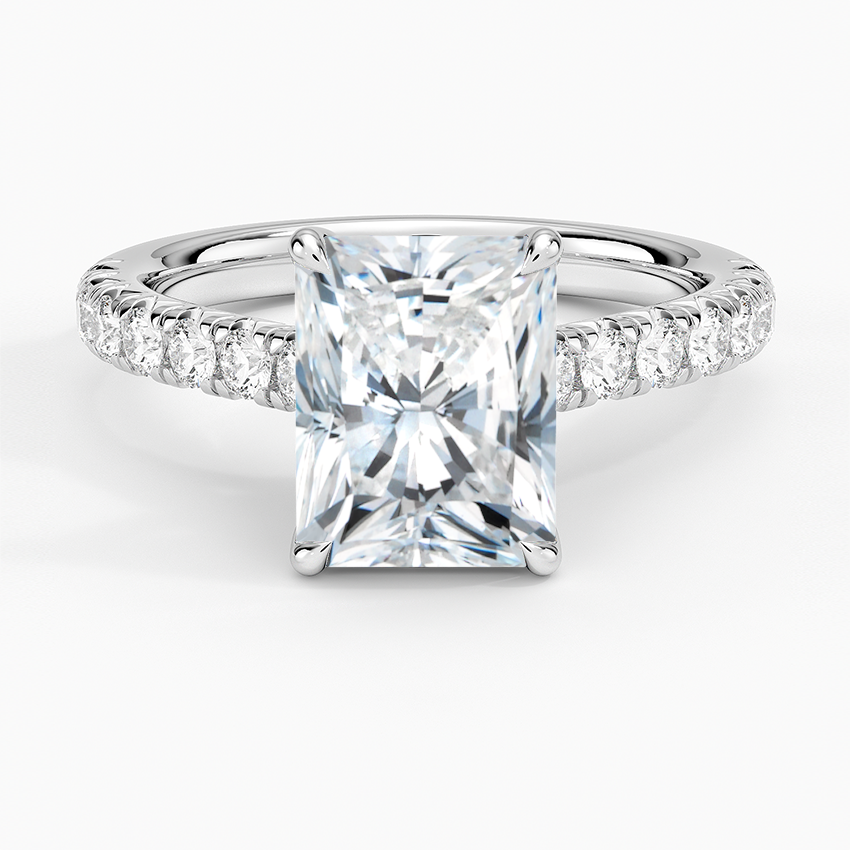 Sienna Half Coverage Diamond Ring - Radiant Cut Center Stone
