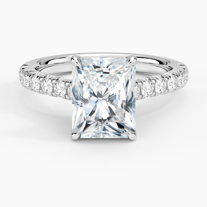 Sienna Half Coverage Diamond Ring - Radiant Cut Center Stone