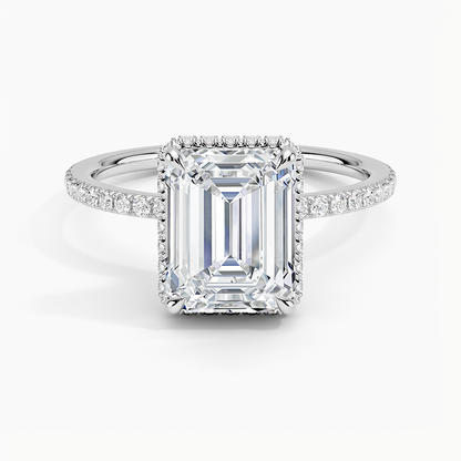 Gala Diamond Ring - Emerald Cut Center Stone