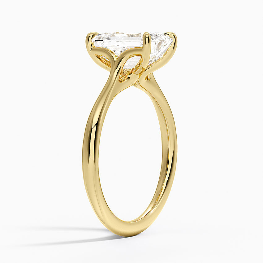 Freesia Cathedral Solitaire Ring - Emerald Cut Center Stone