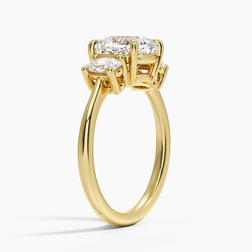 Oval-Cut Three Stone Diamond Ring (1/2 ct. tw.) - Cushion Cut Center Stone