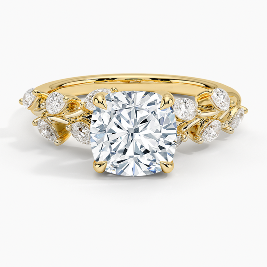 Amaranta Diamond Ring (1/2 ct. tw.) - Cushion Cut Center Stone
