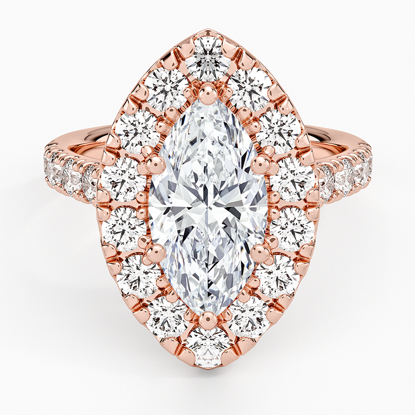 Adele Halo Diamond Ring - Marquise Center Stone