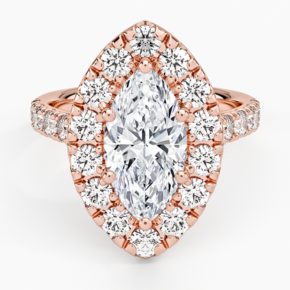 Adele Halo Diamond Ring - Marquise Center Stone