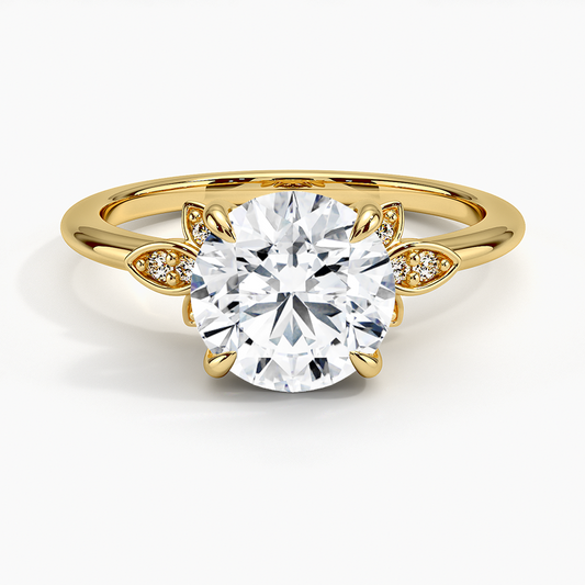 Fiore Diamond Ring - Round Center Stone