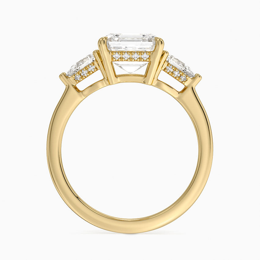 Adorned Opera Three Stone Diamond Ring (1/2 ct. tw.) - Asscher Cut Center Stone