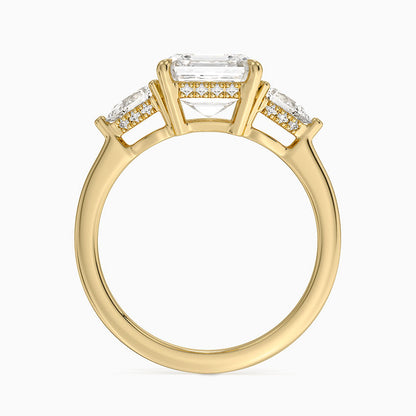 Adorned Opera Three Stone Diamond Ring (1/2 ct. tw.) - Asscher Cut Center Stone