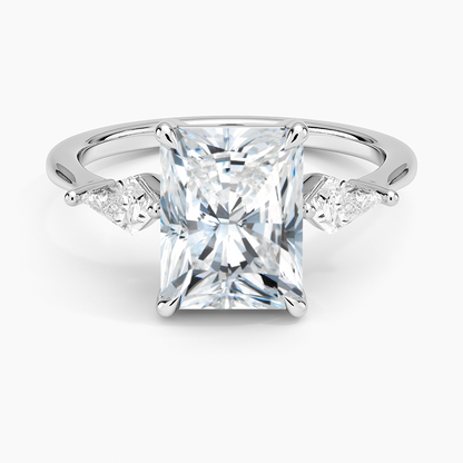 Luxe Cometa Three Stone Diamond Ring (1/3 ct. tw.) - Radiant Cut Center Stone