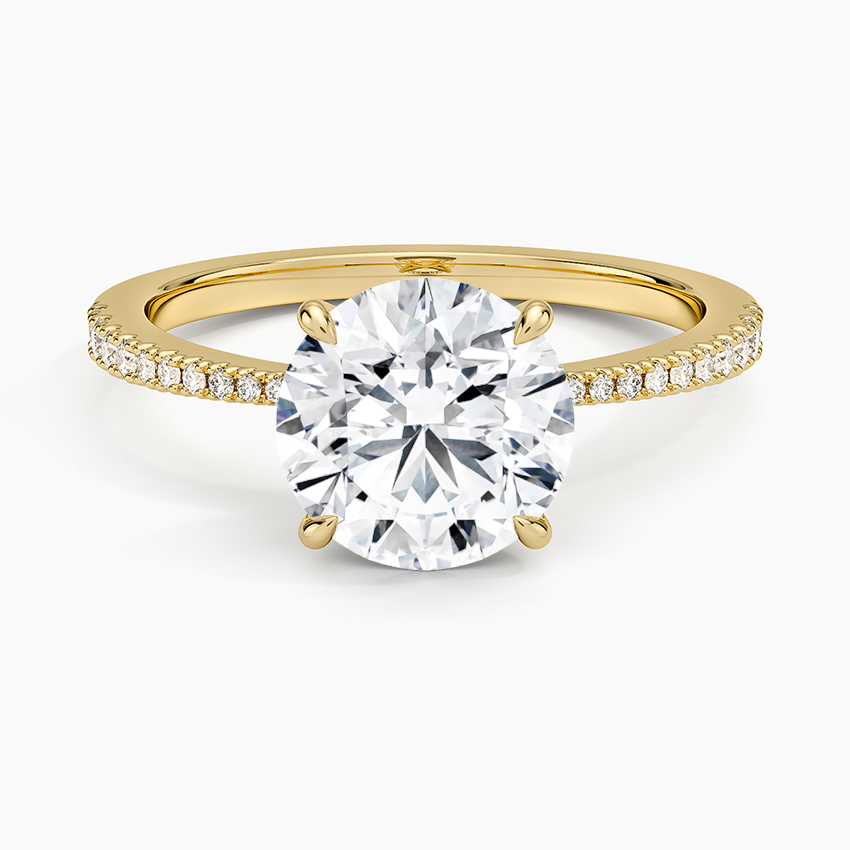 Elena Diamond Ring - Round Cut Center Stone