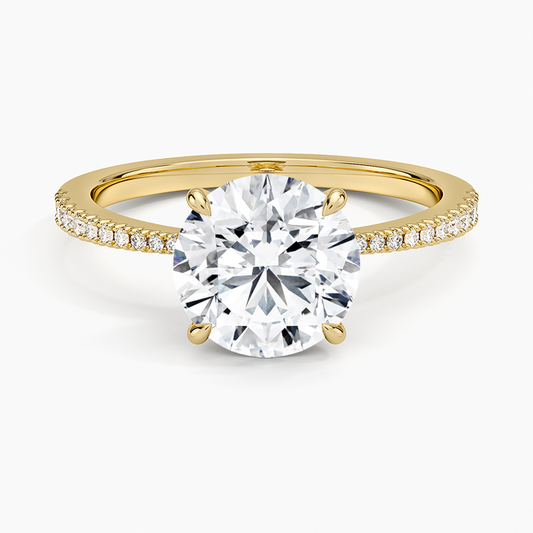 Elena Diamond Ring - Round Cut Center Stone