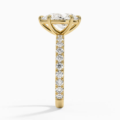Luxe French Pavé Perfect Fit Diamond Ring (1/2 ct. tw.) - Pear Cut Center Stone
