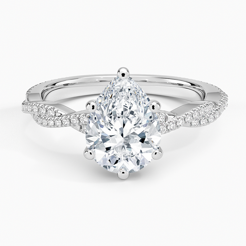 Petite Luxe Twisted Vine Diamond Ring (1/4 ct. tw.) - Pear Center Stone