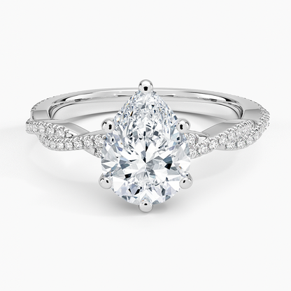 Petite Luxe Twisted Vine Diamond Ring (1/4 ct. tw.) - Pear Center Stone