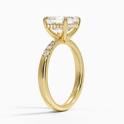 Bella Hidden Halo Diamond Ring (1/5 ct. tw.) - Asscher Cut Center Stone