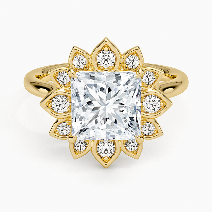 Fiore Halo Diamond Ring (1/4 ct. tw.) - Princess Cut Center Stone