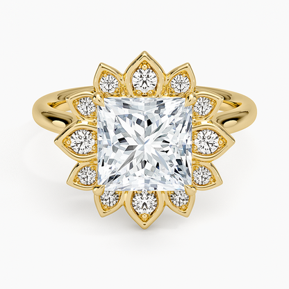 Fiore Halo Diamond Ring (1/4 ct. tw.) - Princess Cut Center Stone