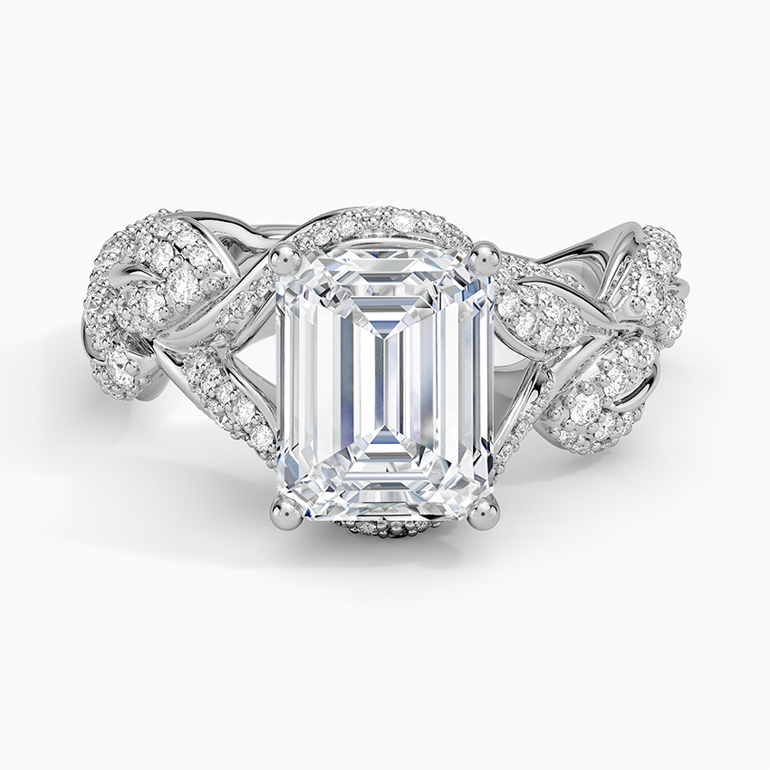 Olivia Diamond Ring (1 ct. tw.) - Emerald Cut Center Stone
